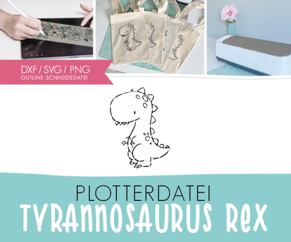 DXF/SVG-FILE - Plotterdatei - Dino - Tyrannosaurus Rex - Outline